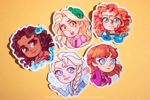 Disney Elsa, Ana, Rapunzel, Merida y Moana. - Imagen 3