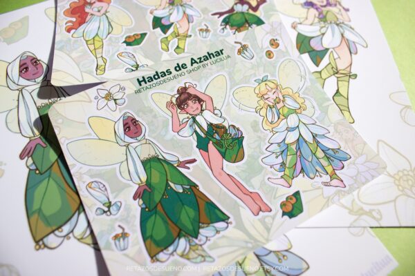 Hadas de Azahar. Hoja de pegatinas. - Imagen 3