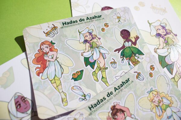 Hadas de Azahar. Hoja de pegatinas. - Imagen 4